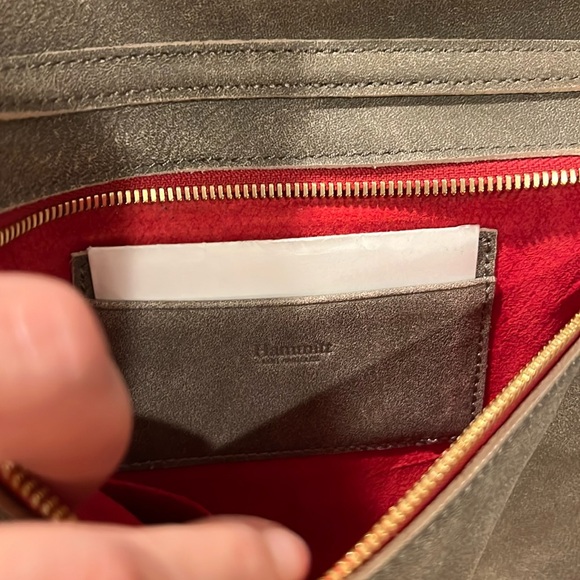 HAMMITT VIP Gray w Pewter Suede Flap Strap Crossbody - Picture 4 of 6